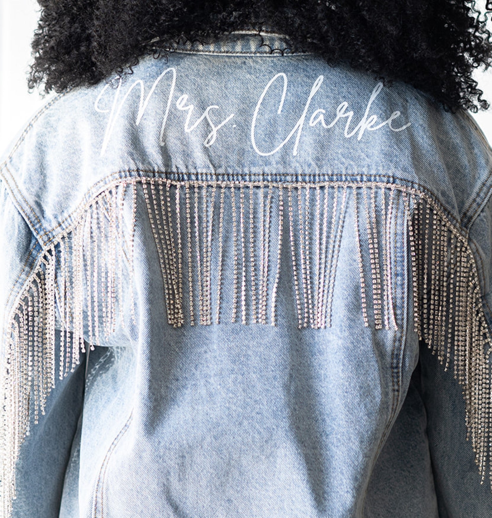 Rhinestone Fringe Denim The Brodie Bride Rhinestone Fringe